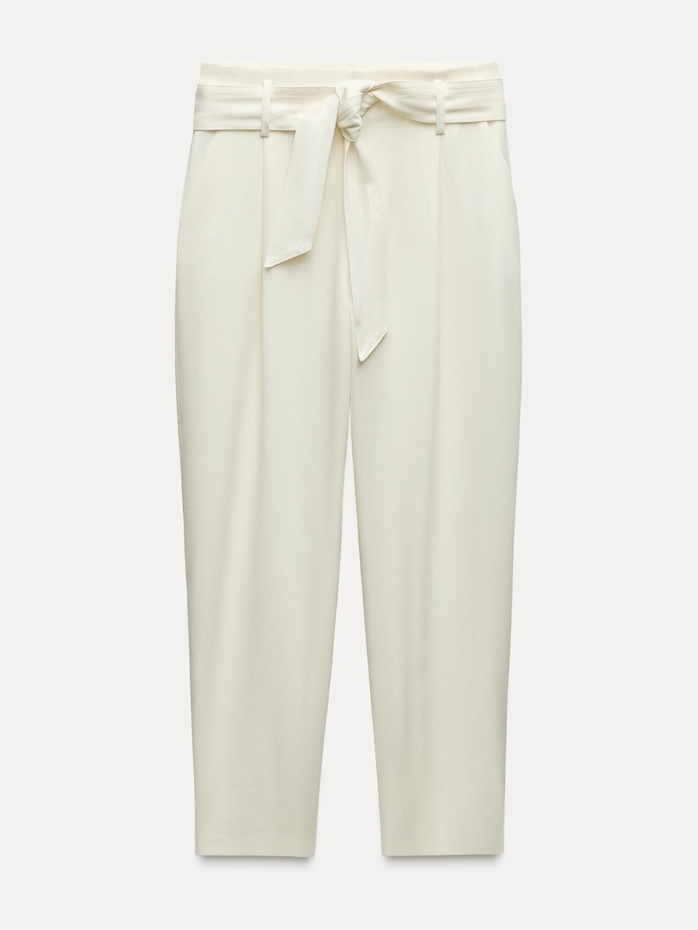 Zara Cream Paperbag Waist Trousers
